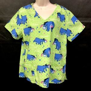 Women's Disney Eeyore Sz Medium  Scrub Shirt
